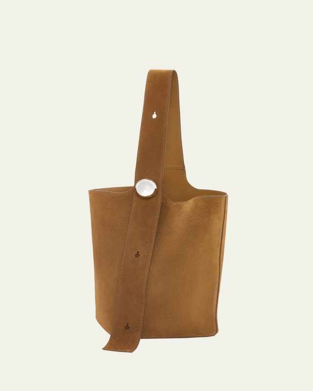 Pebble Large Bucket Bag in Suede